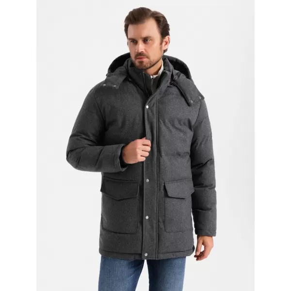  Sacou OMBRE OM-JALJ-0217 MELANGE NEGRU 