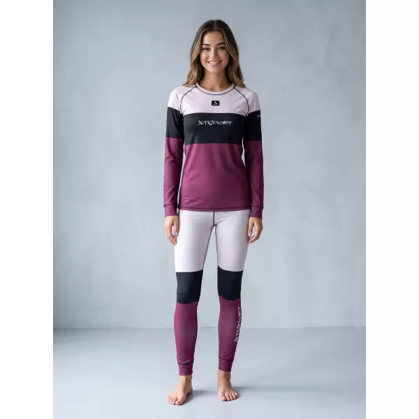  Premium funcțional de pantaloni termi funcționali pentru femei ALTISPORT VOJ/ALW051TER02 BURGUNDIA 