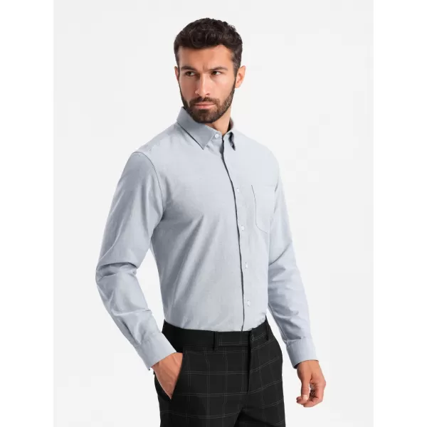  Cămaşă OMBRE OM-SHOS-0173 GRI DESCHIS 