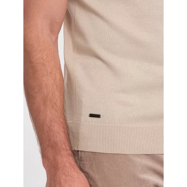  Mens t -thirt cu guler OMBRE OM-POSS-0118 BEJ 