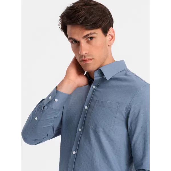  Cămaşă OMBRE OM-SHCS-0174 ALBASTRU 