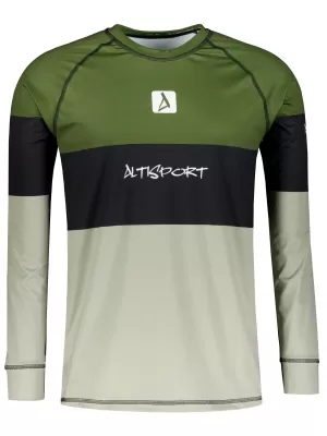 Tricou funcțional pentru bărbați cu mânecă lungă premium ALTISPORT VOJ/ALM051TER01 KAKI