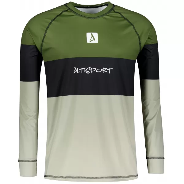  Tricou funcțional pentru bărbați cu mânecă lungă premium ALTISPORT VOJ/ALM051TER01 KAKI 