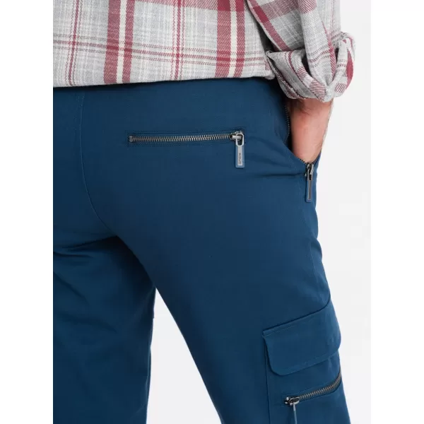  Pantaloni OMBRE OM-PACG-0204 ALBASTRU ÎNCHIS 