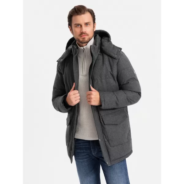  Sacou OMBRE OM-JALJ-0217 MELANGE NEGRU 