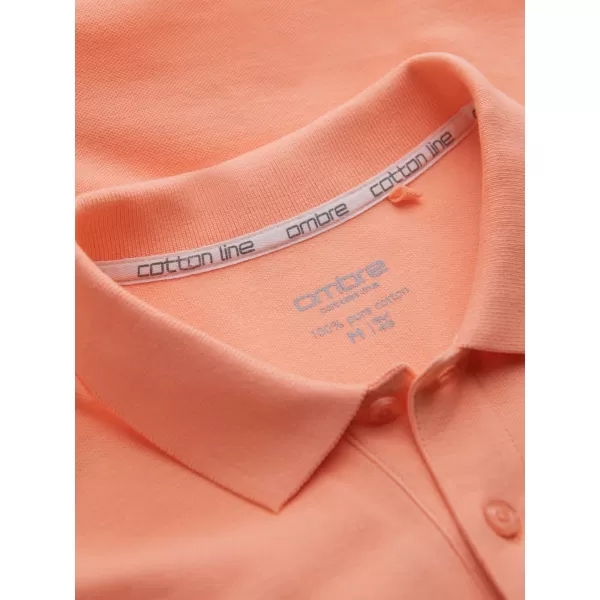  Mens t -thirt cu guler OMBRE OM-POBS-0100 PIERSICĂ 