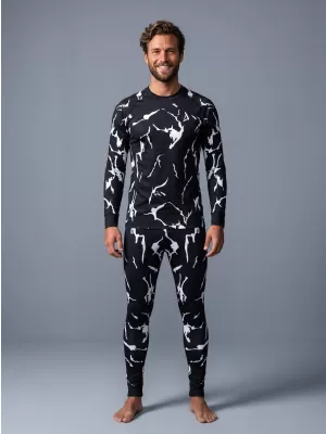 Premium funcțional pentru pantaloni termo funcționali pentru bărbați ALTISPORT VOJ/ALM052TER02 NEGRU