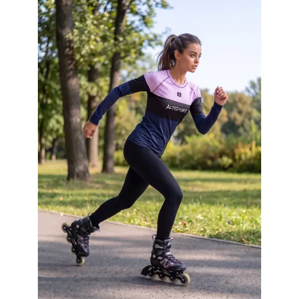  Tricou funcțional pentru femei cu mâneci lungi premium ALTISPORT VOJ/ALW051TER01 VIOLET/ALBASTRU 