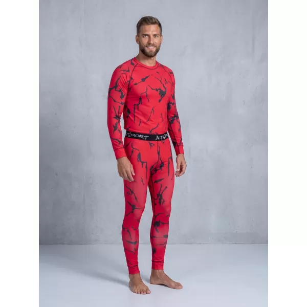  Premium funcțional pentru pantaloni termo funcționali pentru bărbați ALTISPORT VOJ/ALM052TER02 ROŞU 