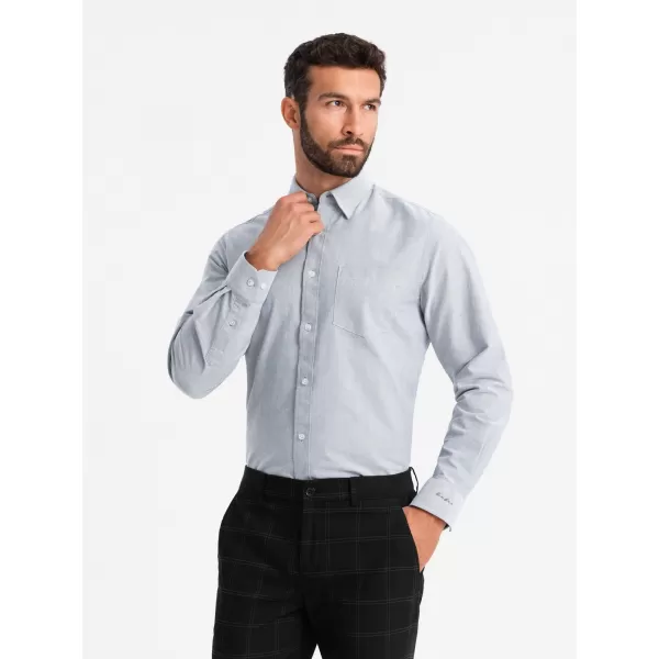  Cămaşă OMBRE OM-SHOS-0173 GRI DESCHIS 