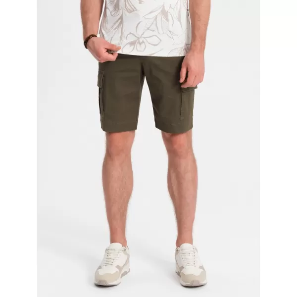  Pantaloni scurţi OMBRE OM-SRCG-0133 MĂSLIN ÎNTUNECAT 