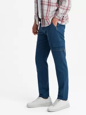 Pantaloni OMBRE OM-PACG-0204 ALBASTRU ÎNCHIS