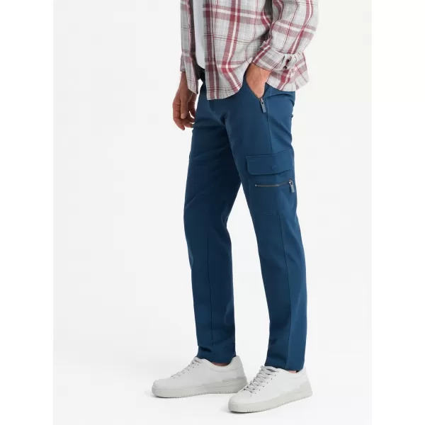  Pantaloni OMBRE OM-PACG-0204 ALBASTRU ÎNCHIS 