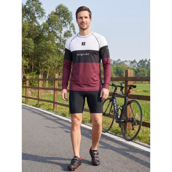  Tricou funcțional pentru bărbați cu mânecă lungă premium ALTISPORT VOJ/ALM051TER01 BURGUNDIA 