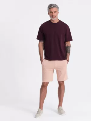 Pantaloni scurţi OMBRE OM-SRBS-0139 ROZ PULBERE