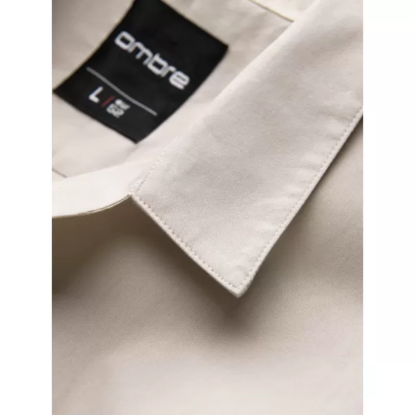  Cămaşă OMBRE OM-SHSS-0168 CREMĂ 