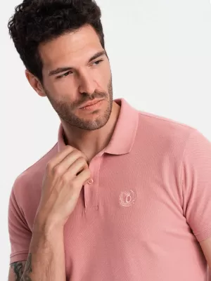 Mens t -thirt cu guler OMBRE OM-POBS-0100 ROZ ÎNCHIS