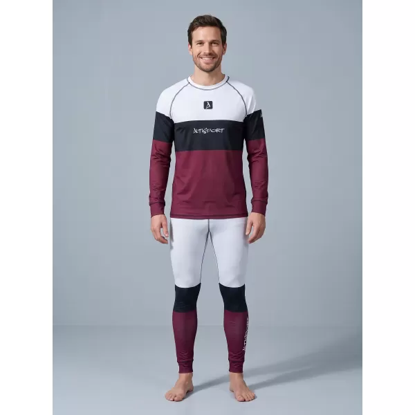 Premium funcțional pentru pantaloni termo funcționali pentru bărbați ALTISPORT VOJ/ALM051TER02 BURGUNDIA 