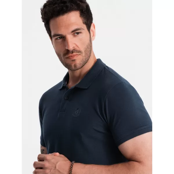  Mens t -thirt cu guler OMBRE OM-POBS-0100 ALBASTRU MARIN 