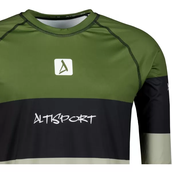  Tricou funcțional pentru bărbați cu mânecă lungă premium ALTISPORT VOJ/ALM051TER01 KAKI 