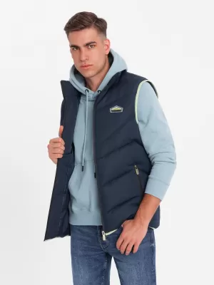 Vestă OMBRE OM-JAVJ-0210 ALBASTRU MARIN