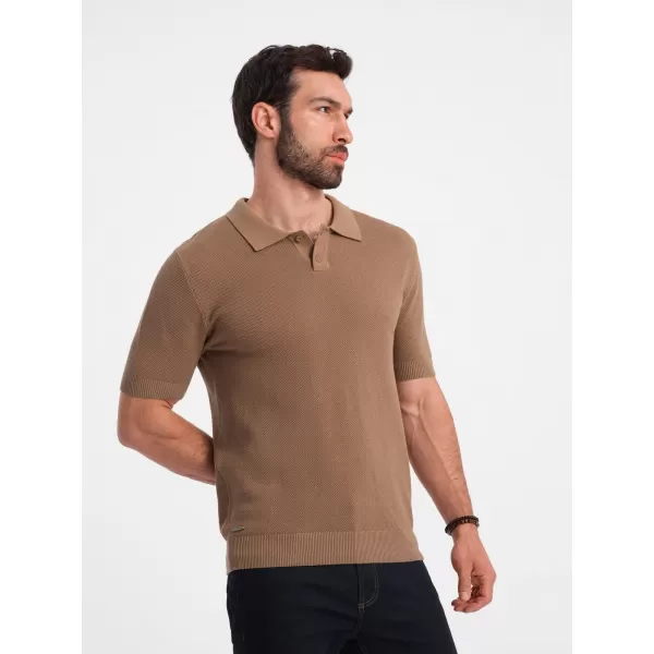  Mens t -thirt cu guler OMBRE OM-POSS-0117 MARO DESCHIS 