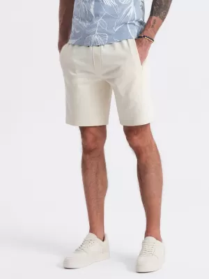 Pantaloni scurţi OMBRE OM-SRBS-0139 CREMĂ
