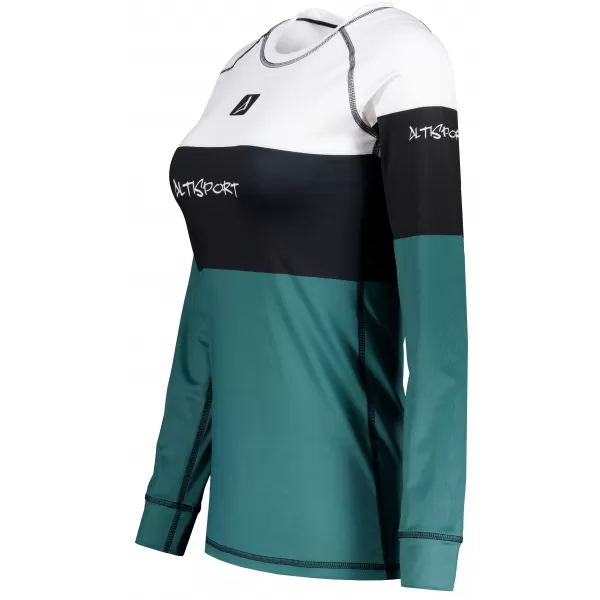  Tricou funcțional pentru femei cu mâneci lungi premium ALTISPORT VOJ/ALW051TER01 ALB -GREEN 