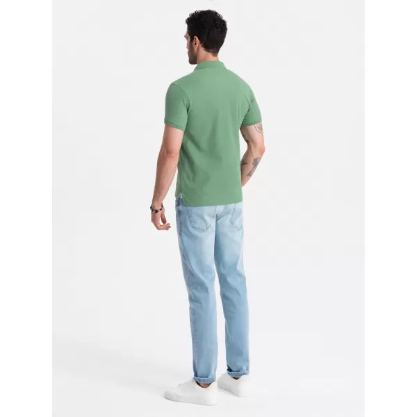  Mens t -thirt cu guler OMBRE OM-POBS-0100 VERDE 