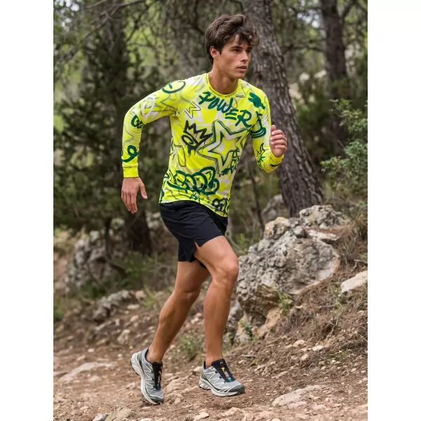  Tricou funcțional pentru bărbați cu mânecă lungă premium ALTISPORT VOJ/ALM054TER01 FLUO 