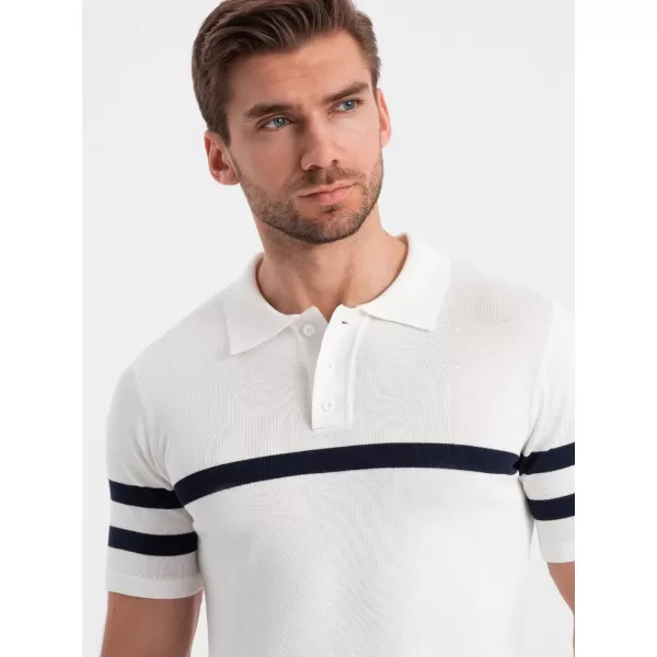  Mens t -thirt cu guler OMBRE OM-POSS-0118 ALB 