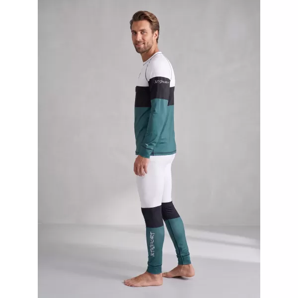  Tricou funcțional pentru bărbați cu mânecă lungă premium ALTISPORT VOJ/ALM051TER01 ALB -GREEN 