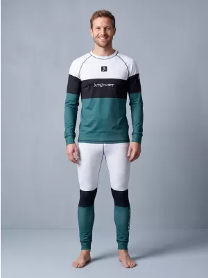 Premium funcțional pentru pantaloni termo funcționali pentru bărbați ALTISPORT VOJ/ALM051TER02 ALB -GREEN