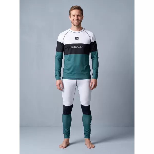  Premium funcțional pentru pantaloni termo funcționali pentru bărbați ALTISPORT VOJ/ALM051TER02 ALB -GREEN 