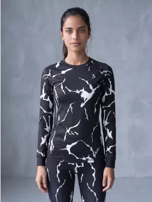 Tricou funcțional pentru femei cu mâneci lungi premium ALTISPORT VOJ/ALW052TER01 NEGRU