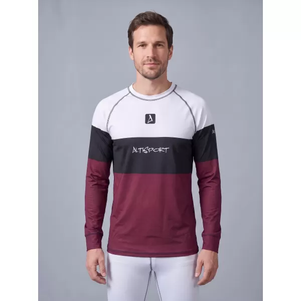  Tricou funcțional pentru bărbați cu mânecă lungă premium ALTISPORT VOJ/ALM051TER01 BURGUNDIA 