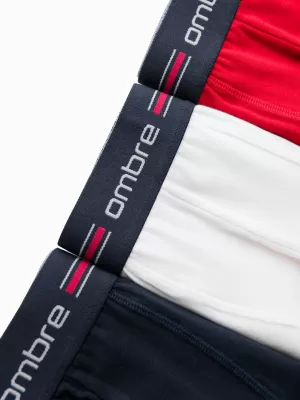 Pantaloni scurţi OMBRE OM-UNBO-0109 3 PACK MIX ALB