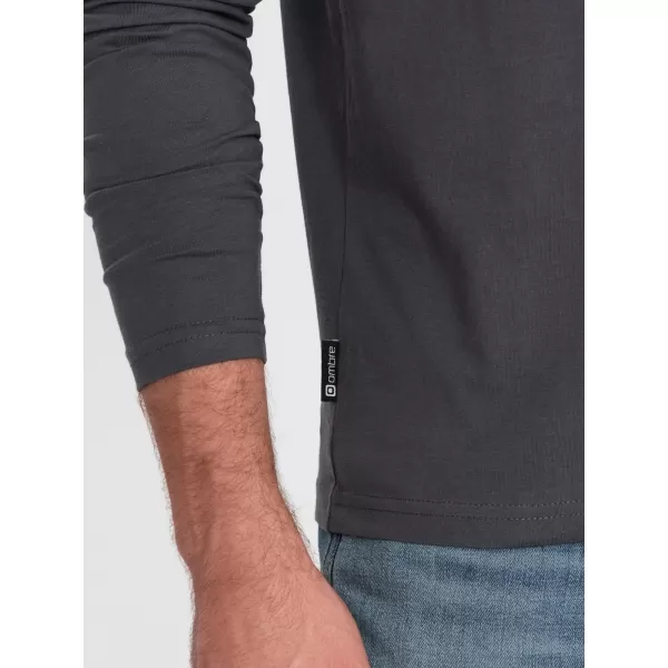  Tricou pentru bărbați cu mânecă lungă OMBRE OM-LSBL-0108 GRAFIT 