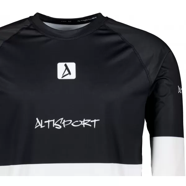  Tricou funcțional pentru bărbați cu mâneci lungi premium ALTISPORT VOJ/ALM051TER01 ALB -NEGRU 