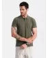 Mens t -thirt cu guler OMBRE OM-POBS-0100 VERDE MĂSLIN ÎNCHIS