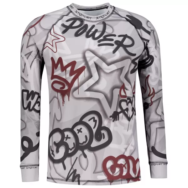  Tricou funcțional pentru bărbați cu mânecă lungă premium ALTISPORT VOJ/ALM054TER01 GRI ÎNCHIS 