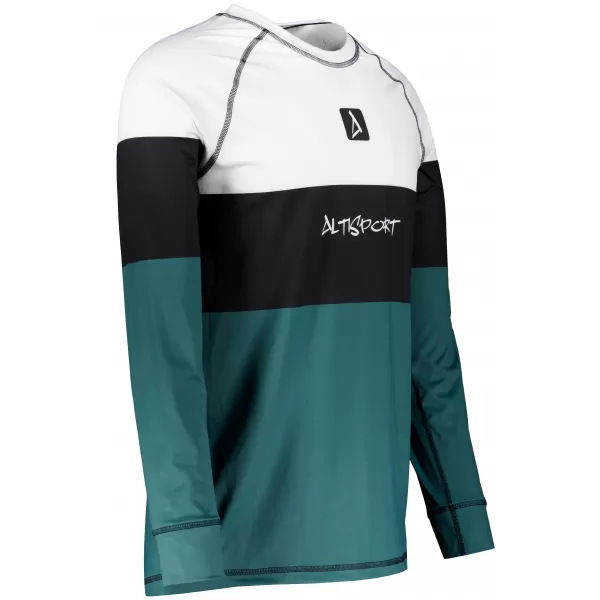  Tricou funcțional pentru bărbați cu mânecă lungă premium ALTISPORT VOJ/ALM051TER01 ALB -GREEN 