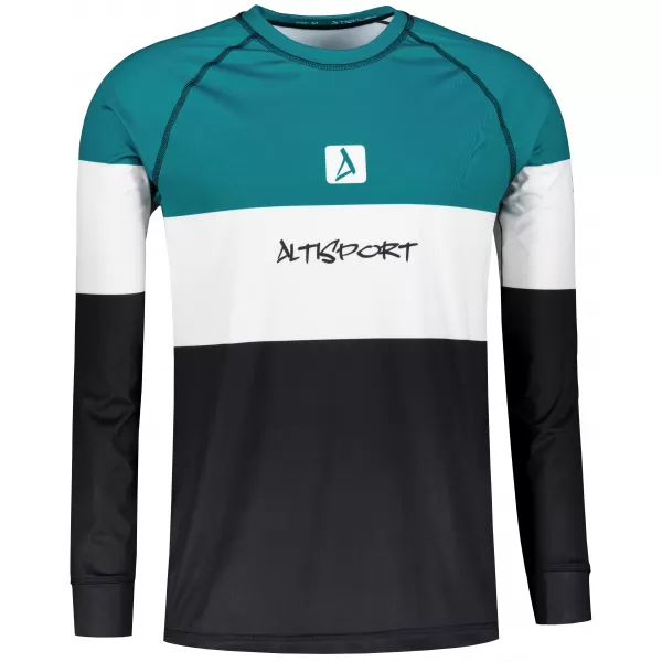  Tricou funcțional pentru bărbați cu mânecă lungă premium ALTISPORT VOJ/ALM051TER01 KEROSEN/NEGRU 