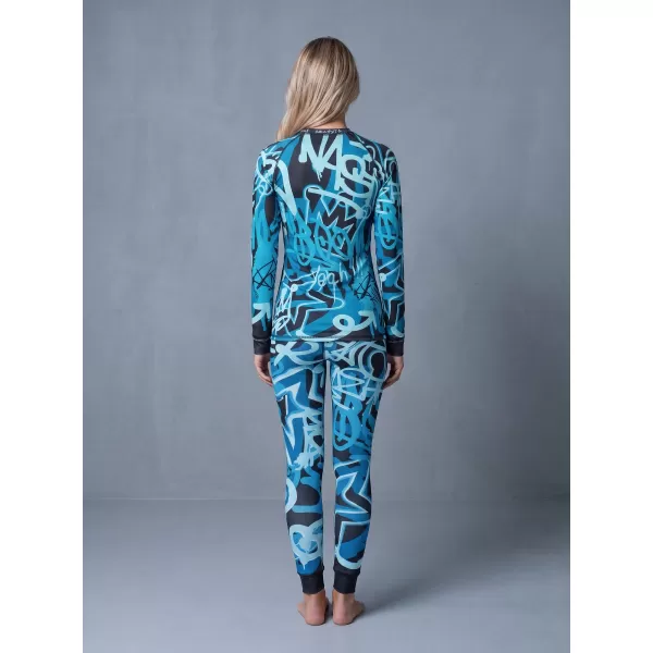  Premium funcțional de pantaloni termi funcționali pentru femei ALTISPORT VOJ/ALW054TER02 NEGRU -BLUE 