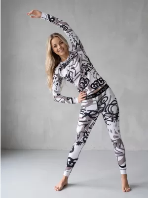 Premium funcțional de pantaloni termi funcționali pentru femei ALTISPORT VOJ/ALW054TER02 ALB -GRAY