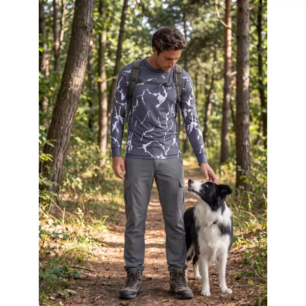 Tricou funcțional pentru bărbați cu mânecă lungă premium ALTISPORT VOJ/ALM052TER01 GRI 