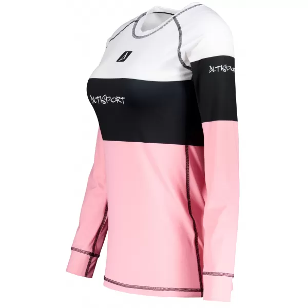  Tricou funcțional pentru femei cu mâneci lungi premium ALTISPORT VOJ/ALW051TER01 ALB -PINK 