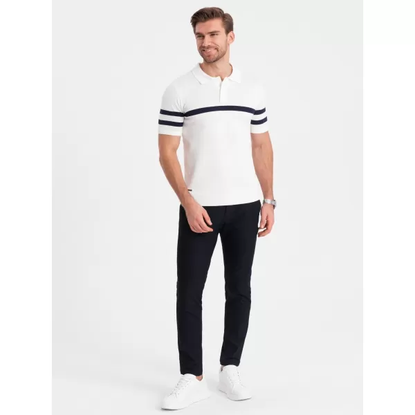  Mens t -thirt cu guler OMBRE OM-POSS-0118 ALB 