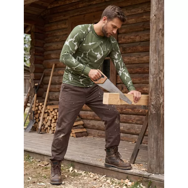  Tricou funcțional pentru bărbați cu mânecă lungă premium ALTISPORT VOJ/ALM052TER01 KAKI 