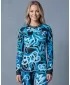 Tricou funcțional pentru femei cu mâneci lungi premium ALTISPORT VOJ/ALW054TER01 NEGRU -BLUE